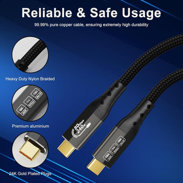 Thumbnail 5 de ZIKNYDO USB 4 Cable for Thunderbolt 5