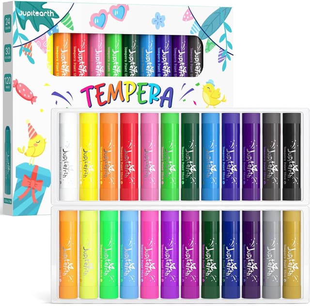 Imagen de JUPITEARTH 24 Colors Tempera Paint Sticks en OfertitasTOP