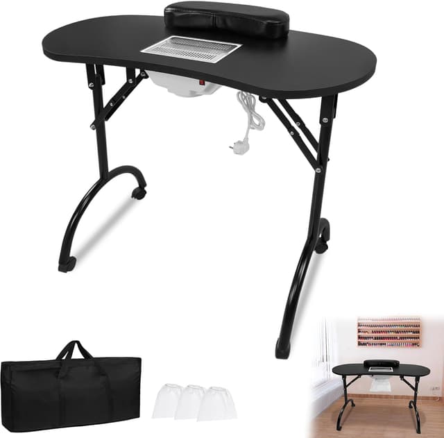 Detalle de YRHome Table de manucure pliable avec aspiration