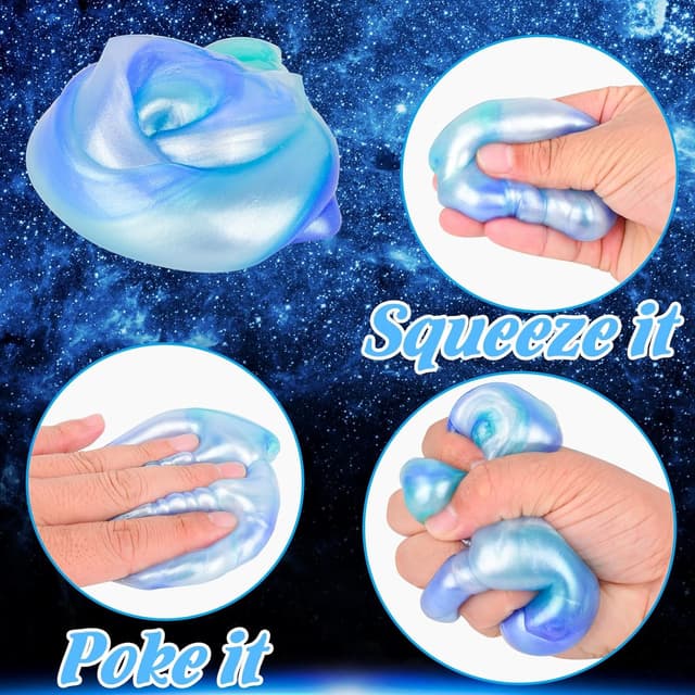 Detalle 2 de Galaxy Slime Party Favors for Kids slime ball blind box kit (9 jars) – non-sticky, sensory stress relief