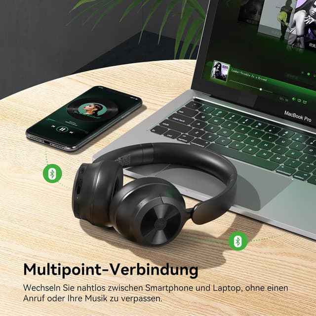 Thumbnail 6 de OneOdio Focus A1 Pro Bluetooth On-Ear-Kopfhörer mit Hybrid-ANC, 70 Std. Akku und Bluetooth 6.0