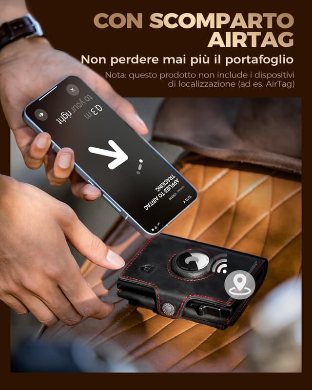Detalle 2 de LORZOR portafoglio airtag slim con RFID
