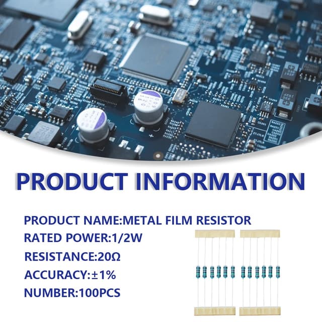 Detalle 2 de Innfeeltech 20 Ω Metallfilmwiderstand 100er đ