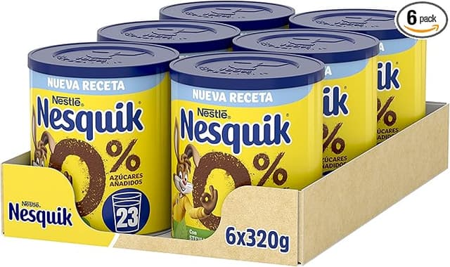 Detalle de Nesquik NESTLECacao en polvo 0% azúcar ☕️ 6x320g