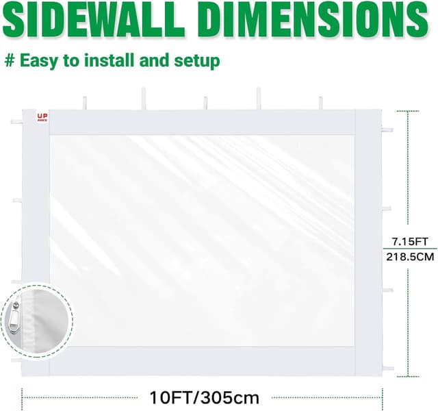 Thumbnail 2 de Lot de 3 Parois Latérales 3x3m Tonnelle PVC 8 Mil