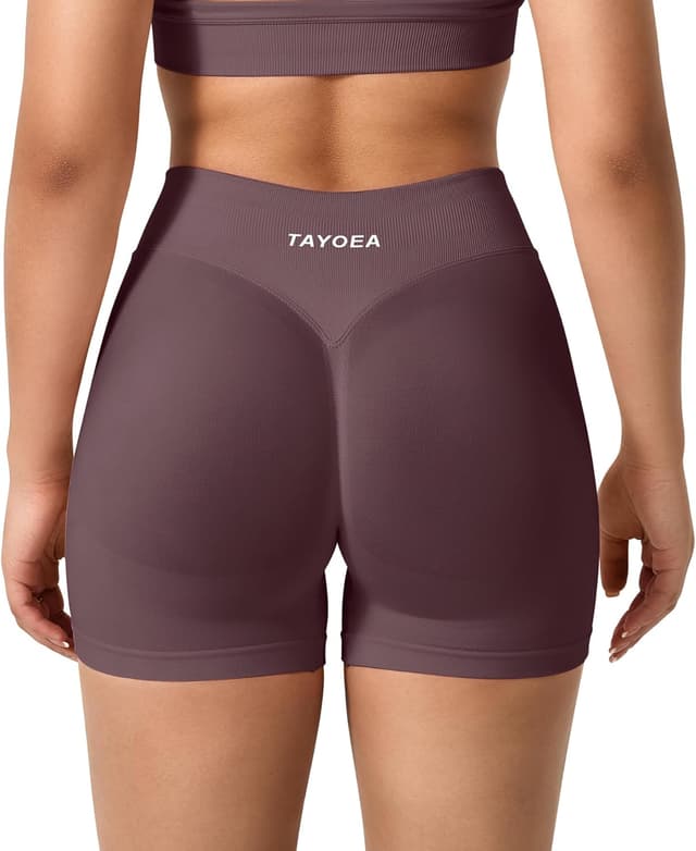 Detalle 2 de TAYOEA Sport Shorts für Damen mit Scrunch-Effekt – kurze nahtlose Gym-Shorts für Training & Alltag