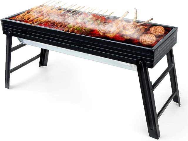 Detalle de iHomara BBQ barbecue grill: portable foldable charcoal grill for picnics, camping & garden use