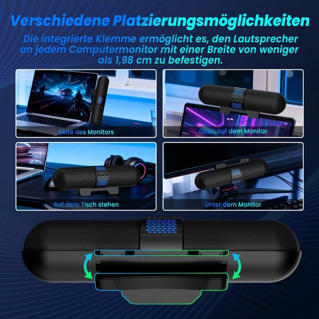 Thumbnail 5 de BESTISAN Computer-Lautsprecher Bluetooth Typ-C