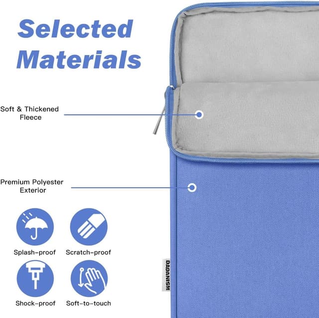 Detalle de Dadanism 13‑Zoll Tablet Tasche mit Polsterung – Schutz & Ordnung für iPad Pro/Air, MacBook Air/Neo und weitere 13"-Geräte