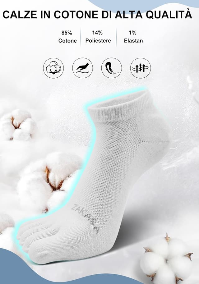 Thumbnail 4 de ZAKASA Calze Con Dita Uomo 5 Paia