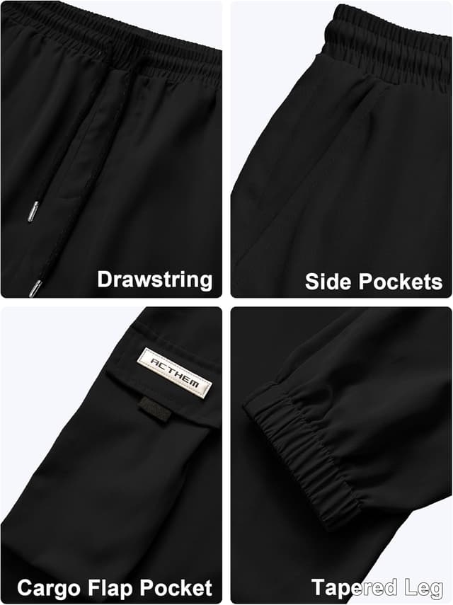 Detalle 2 de JEMLDL Men’s Cargo Joggers Pants with Elastic Waist & Drawstring