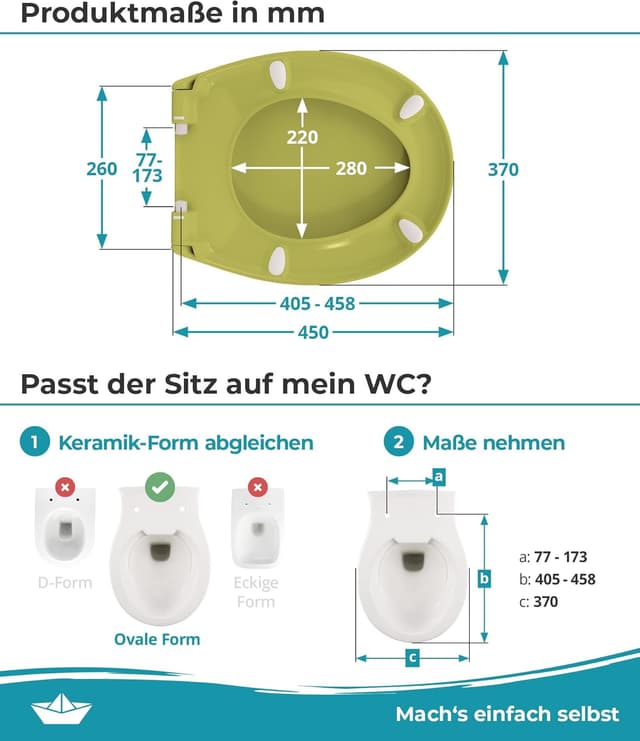 Thumbnail 6 de Calmwaters® Premium WC Sitz „einfache Montage“ – antibakterieller Duroplast, Absenkautomatik, bis 250 kg, Oliv-Moosgrün