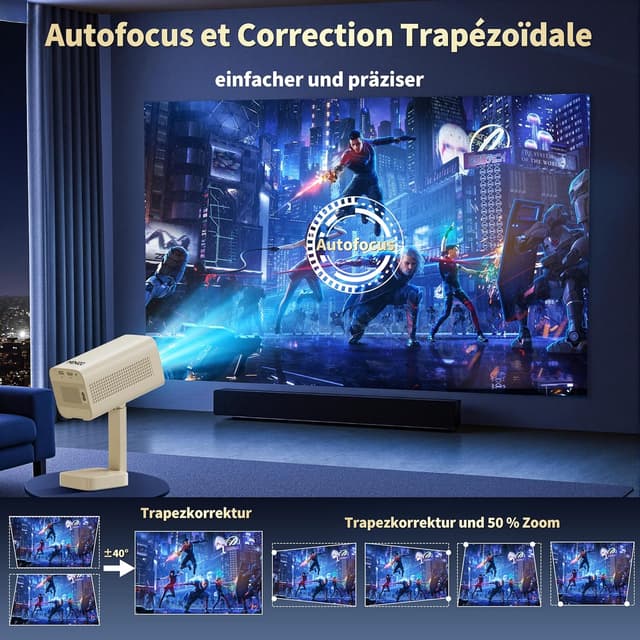 Thumbnail 6 de Mini Projektor 1080P für WLAN 6, Beige