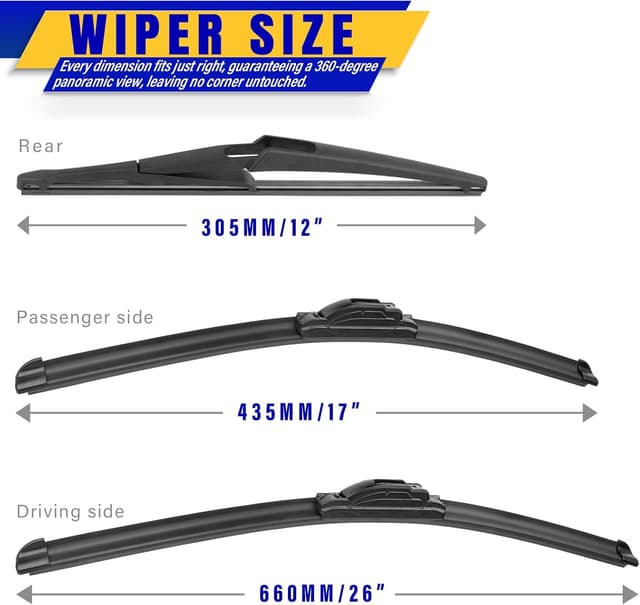 Detalle 2 de Nissan Rogue 2014–2023 wiper blades 26,17,12 in