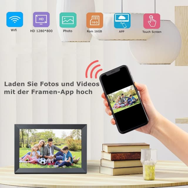 Thumbnail 2 de Aorpdd Digitaler Bilderrahmen WLAN 10.1 Zoll 32 GB