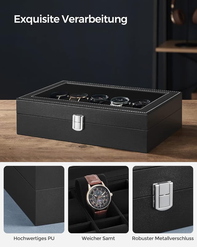 Detalle de SONGMICS Uhrenbox mit 12 Fächern