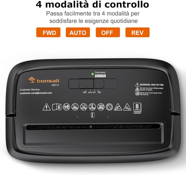 Detalle 2 de Bonsaii C261-C Distruggi Documenti 8 Fogli