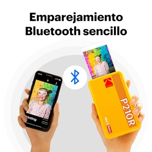 Detalle de KODAK Mini 2 Retro Blanco (P210RW60): impresora fotográfica portátil con Bluetooth y 38 fotos