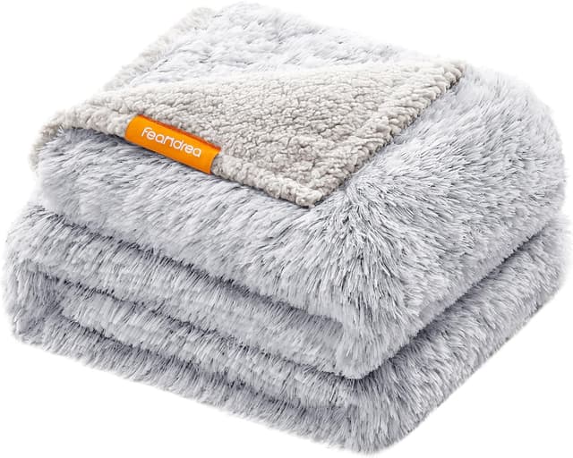Detalle de Feandrea Couverture chien hydrophuge double face en peluche Sherpa XXL 152 x 127 cm (gris ombré) PPB006G01