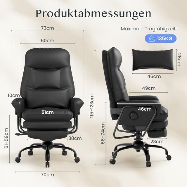 Thumbnail 1 de FLEXISPOT Cloudrest Chaise ergonomique 160°