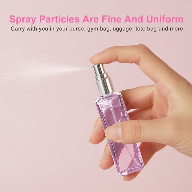 Detalle de LOPHE Extracteur diffuseur de parfum 6 flacons carrés en verre (10 ml) avec pompe – kit voyage