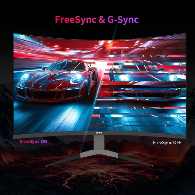 Detalle 2 de KTC 32 Zoll Curved Gaming-Monitor 1000R (2K WQHD, 240 Hz) mit Adaptive Sync, 1 ms, HDR und VESA