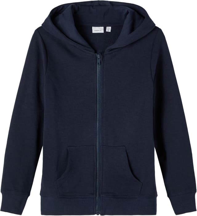 Detalle de S NKMNESWEAT Card W Hood Bru Noos: giacca in felpa con cappuccio per bambini Dark Sapphire