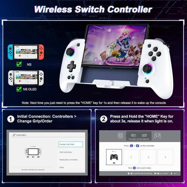 Detalle 2 de Versatile Wireless Switch Pro Controller Replacement (Hall Effect) for Nintendo Switch / OLED