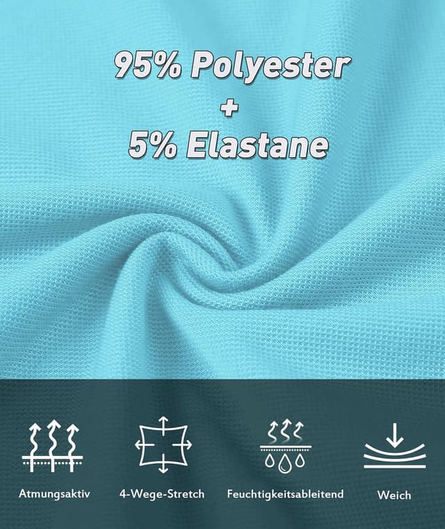 Detalle 2 de SwissWell Polo Uomo a manica corta ad asciugatura rapida traspirante per golf, tennis ed estate