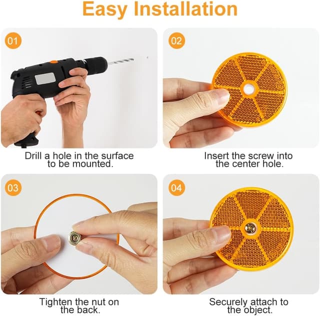 Detalle de AYBUY 6 catarifrangenti tondi da 60 mm per rimorchio, auto, trattore e altri veicoli