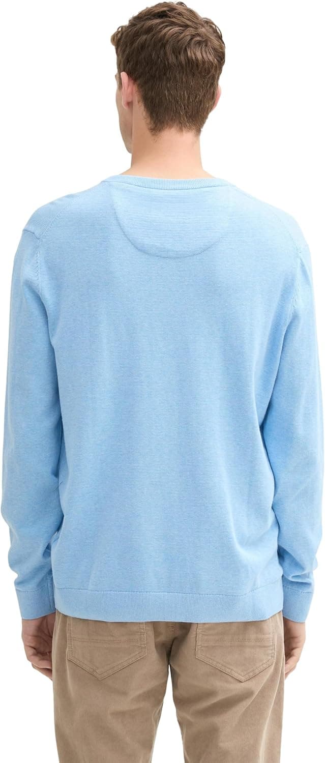 Detalle de TOM TAILOR Maglione basic da uomo con scollo a V