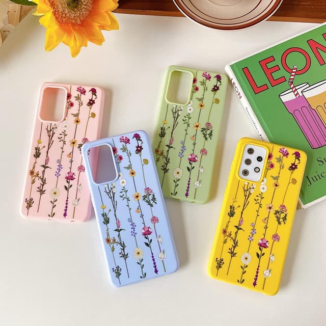 Detalle de ZTOFERA Blumen Hülle für Samsung Galaxy A52 4G/5G und A52s 5G – weiche Silikon-Schutzhülle mit Kletterblumen Muster, Rosa