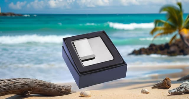 Detalle de SILBERKANNE elegante Doppel-Geldscheinklammer (5 x 5,5 x 1 cm) aus Edelstahl, versilbert – mit Geschenkverpackung