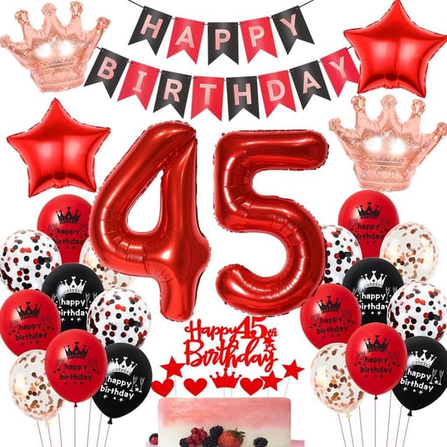 Imagen de Rot Geburtstagsdeko 45 Jahr Luftballons đ en OfertitasTOP