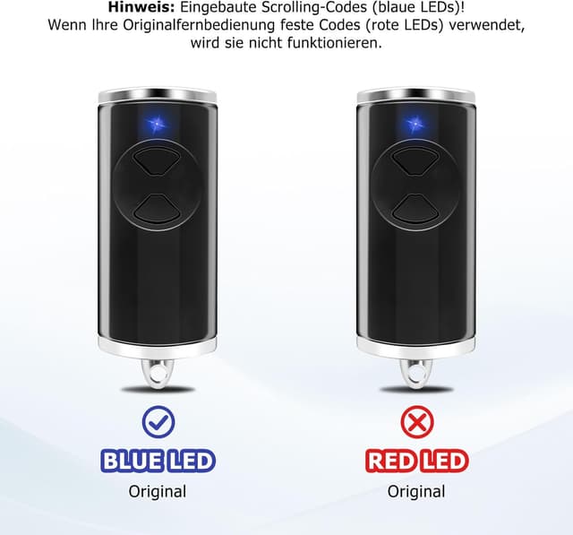 Detalle de Hörmann BiSecur Garagentor-Fernbedienung 868,3 MHz (BS) – 2-Kanal, 2 Stück für HSE/HS-Handsender