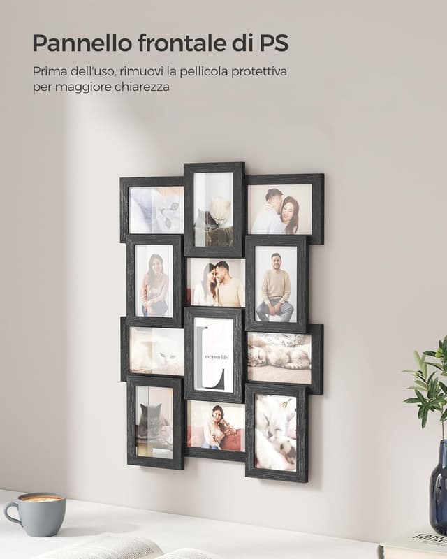 Detalle 2 de Cornice collage 12 foto 4x6 SONGMICS Nero
