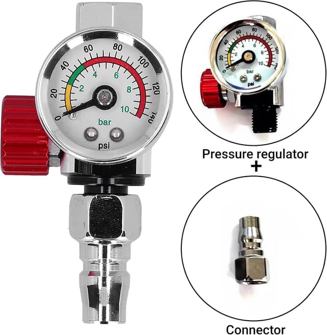 Detalle de LiebeWH regolatore di pressione dell’aria per pistola a spruzzo con filettatura G1/4 e manometro