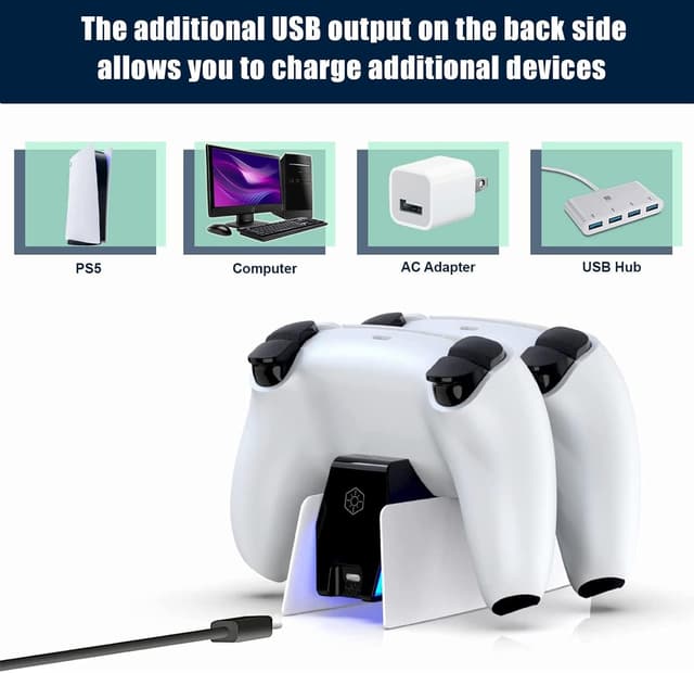 Detalle 2 de PS5 Controller Ladestation 2,5 Std