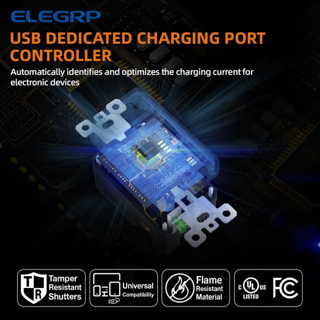 Detalle 2 de ELEGRP USB Wall Outlets 20A