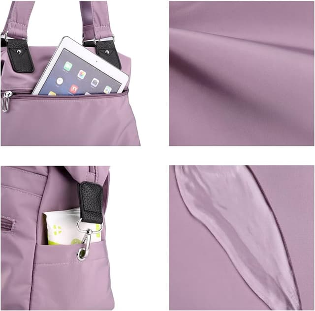 Detalle de XUEREY Multi Pocket Tote Bag (Large Capacity) with Top Handle for School, Work & Travel