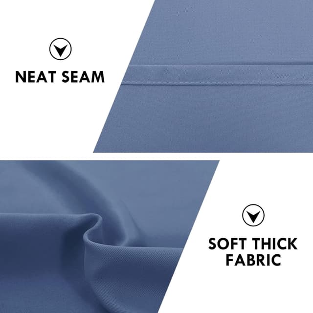 Detalle 2 de DWCN Blackout Curtains (Dusty Blue) – Thermal Insulated, Energy Saving & Noise Reducing, Set of 2 Rod Pocket Panels, 42x54 Inch