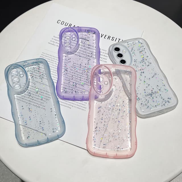 Detalle 2 de ZTOFERA Curly Wave Star Glitter TPU Case for Samsung Galaxy A54 5G (6.4")