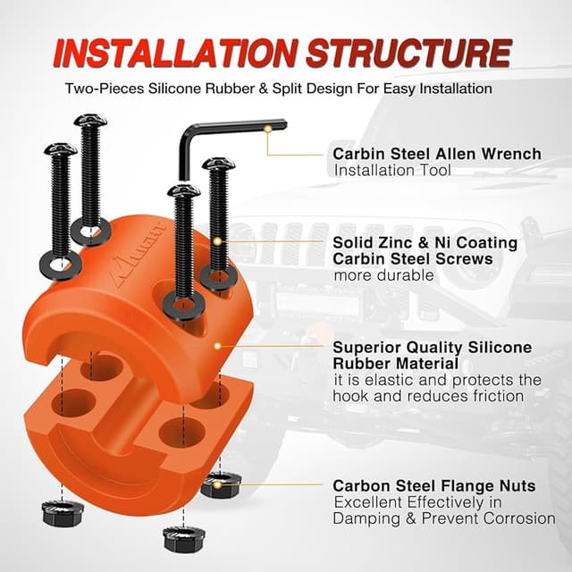 Thumbnail 2 de Nilight Winch Stopper Rubber Rope Saver 1 pcs