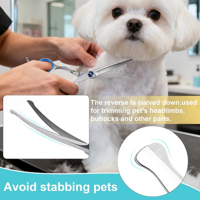 Detalle de WENDISI Dog Grooming Scissors Set with Safety Rounded Tips (4-piece kit)
