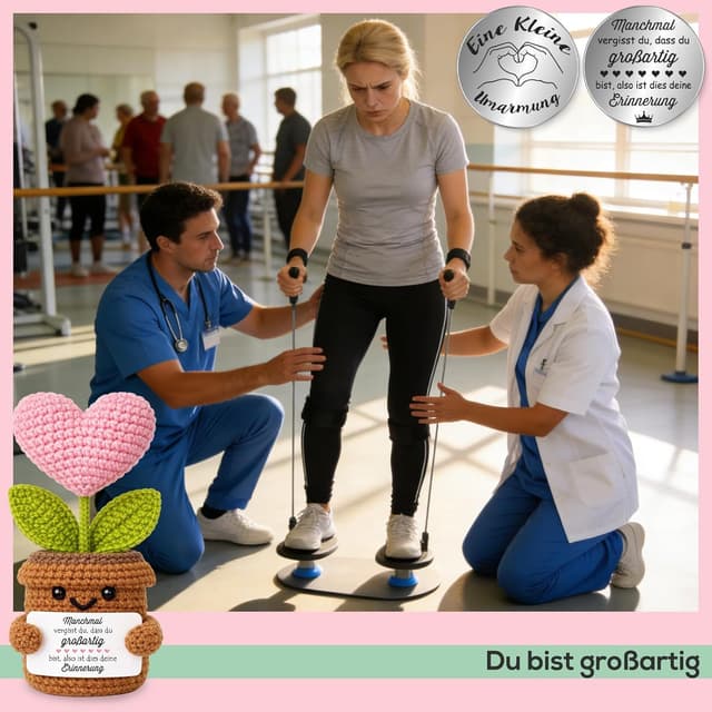 Detalle de Tixlux Pocket Hug Positive Herzpflanzen-Figur – handgenähte Strickwolle Herzpflanze mit Mini-Glücksbringer