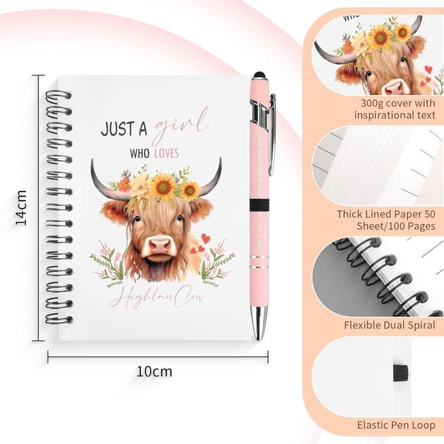 Detalle 2 de GADITIEK Highland Cow A6 notebook set