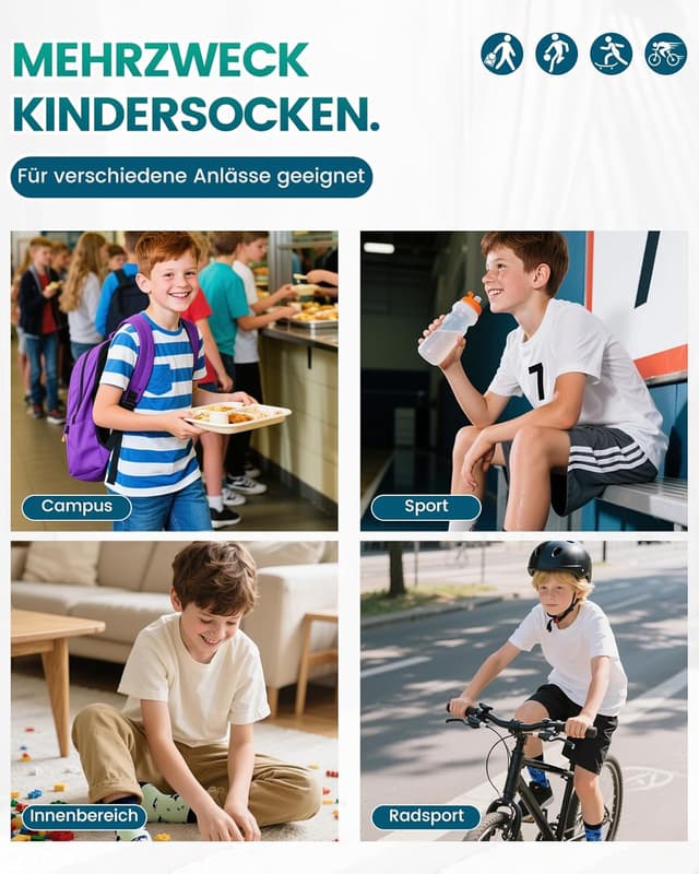 Detalle 2 de Kyopp Socken 10 Paar Kinder Crew Socks