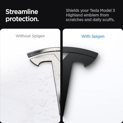 Detalle 2 de Spigen Tesla Model 3 Highland 2024 emblema anteriore adesivo auto