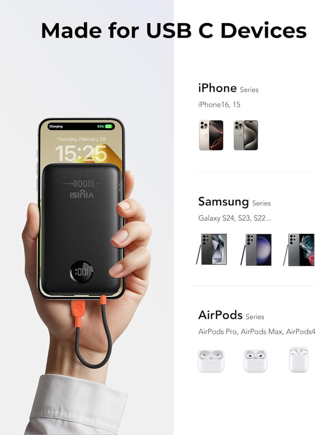 Thumbnail 3 de VIYISI Batterie Externe 10000 mAh Ultra Mince