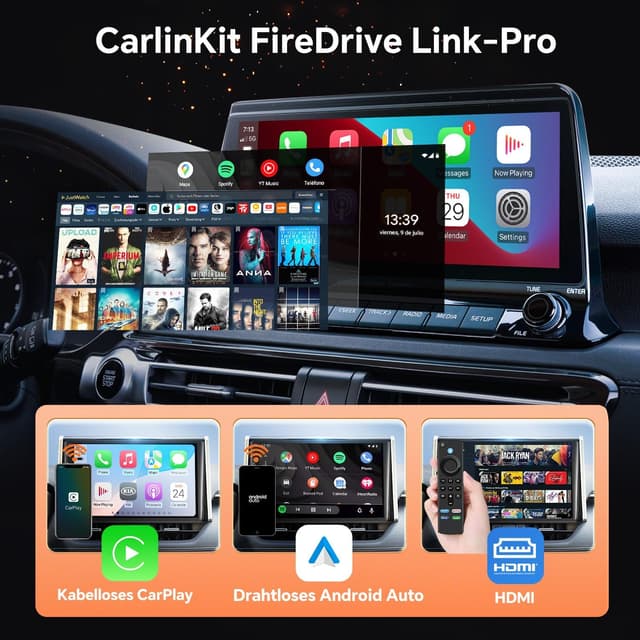 Thumbnail 6 de Carlinkit FireDrive Link Pro – TV-Stick-zu-CarPlay-Adapter für kabelgebundenes & drahtloses CarPlay/Android Auto, inkl. Beibehaltung der Originalbedienung